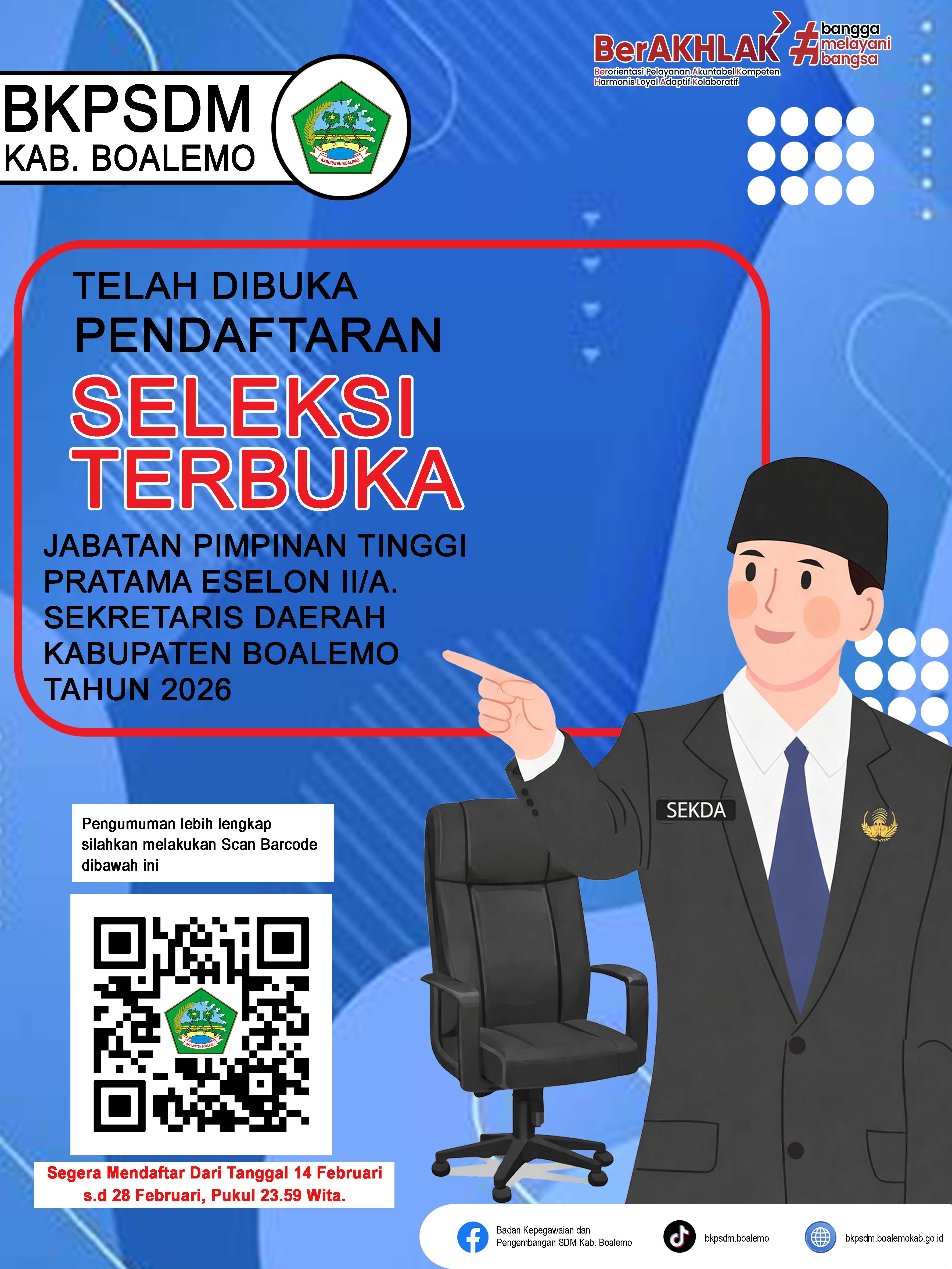 SELEKSI TERBUKA PENGISIAN JABATAN PIMPINAN TINGGI PRATAMA  SEKRETARIS DAERAH KABUPATEN BOALEMO